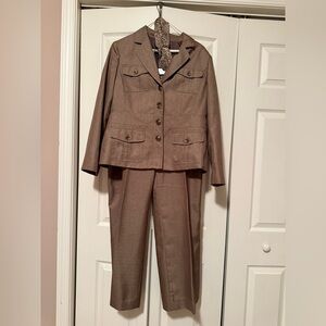Kasper Womans Brown Two-Piece Suit Set